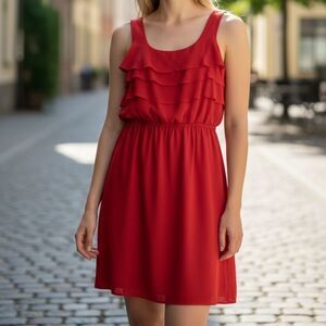 Elegant Red Sleeveless Dress